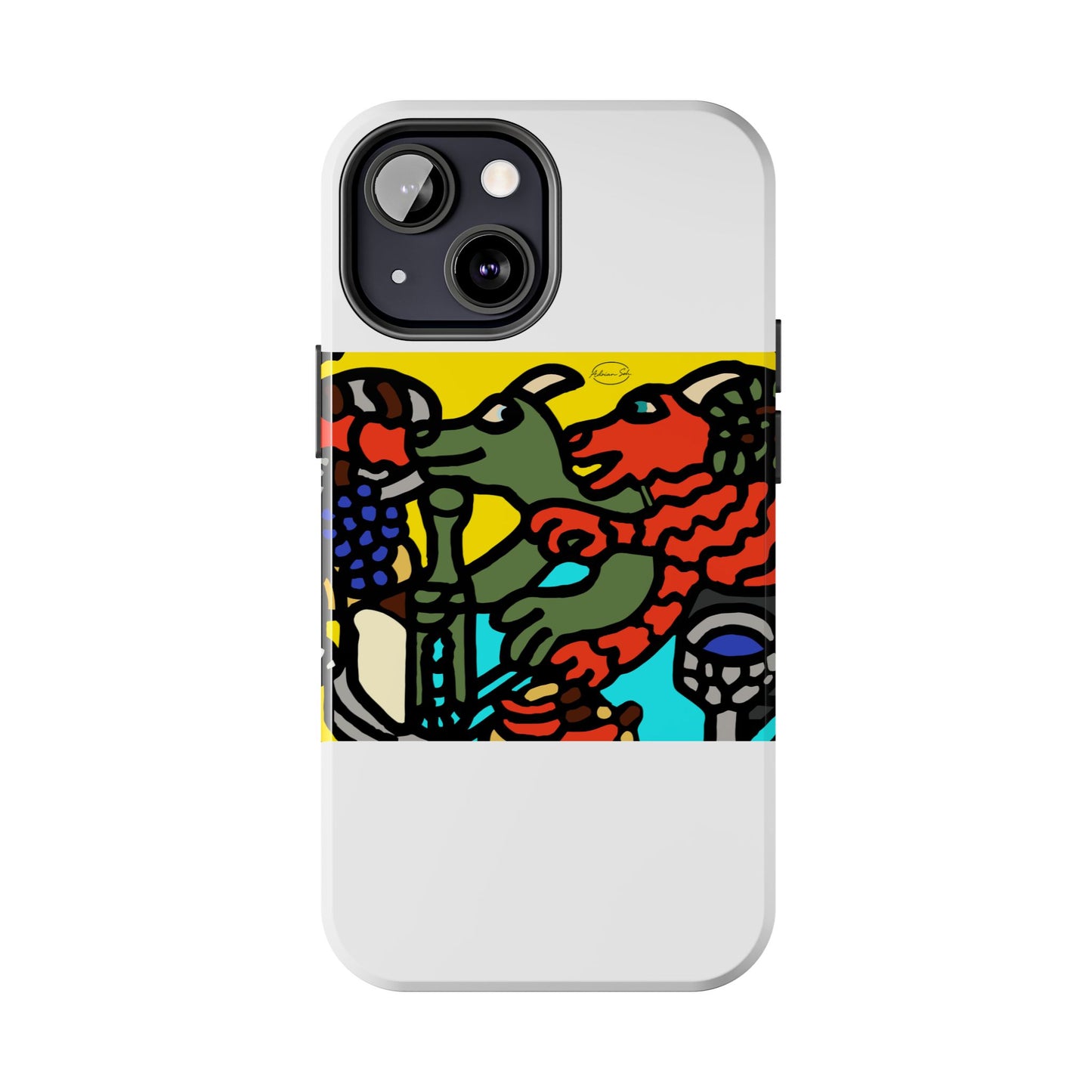 Two dragons enjoying a feast together Tough Phone Case