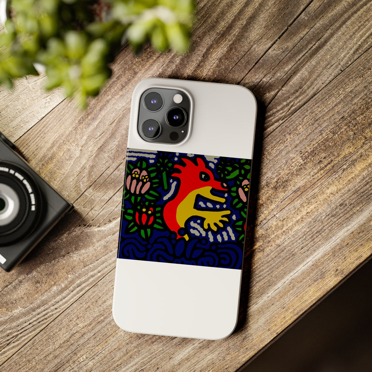 Breaking through the surface of a lotus pond Slim Phone Case