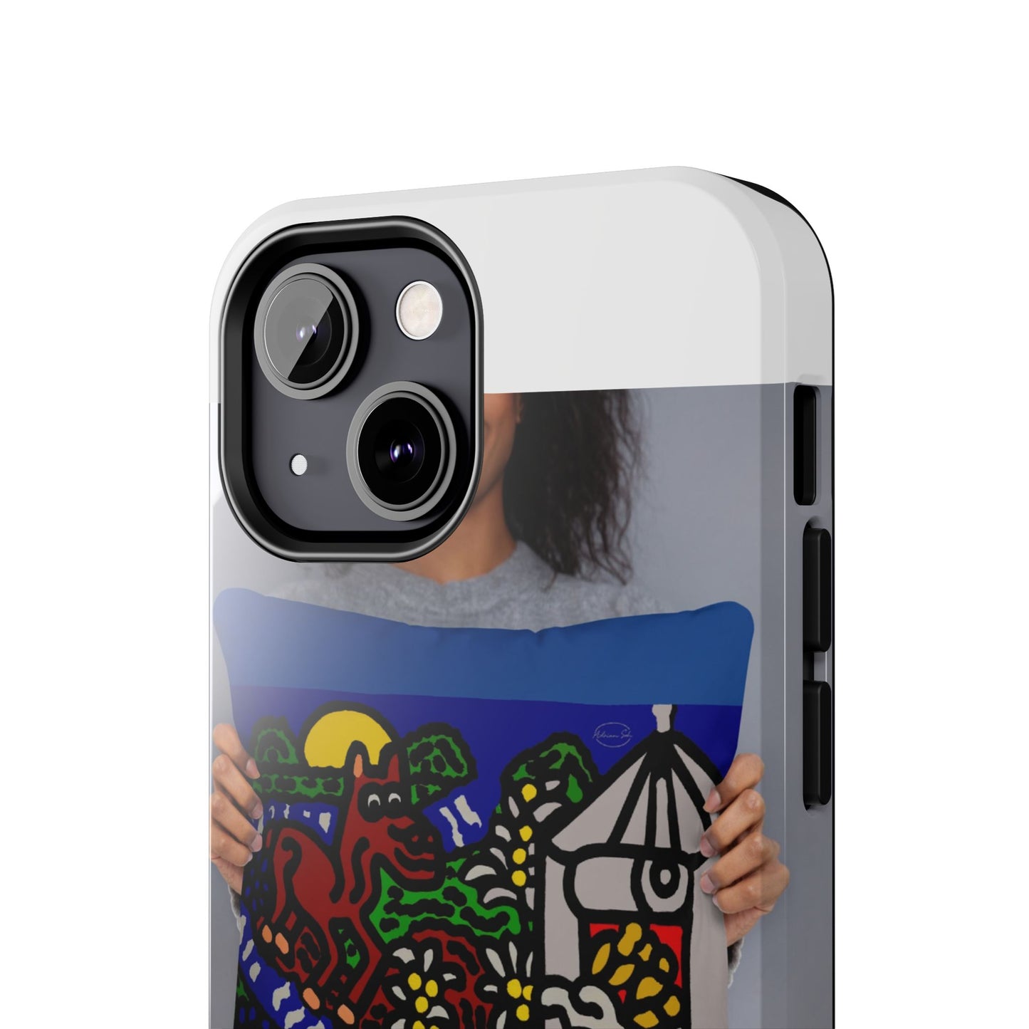 Bunny welcoming a friendly horse on his journey Tough Phone Case