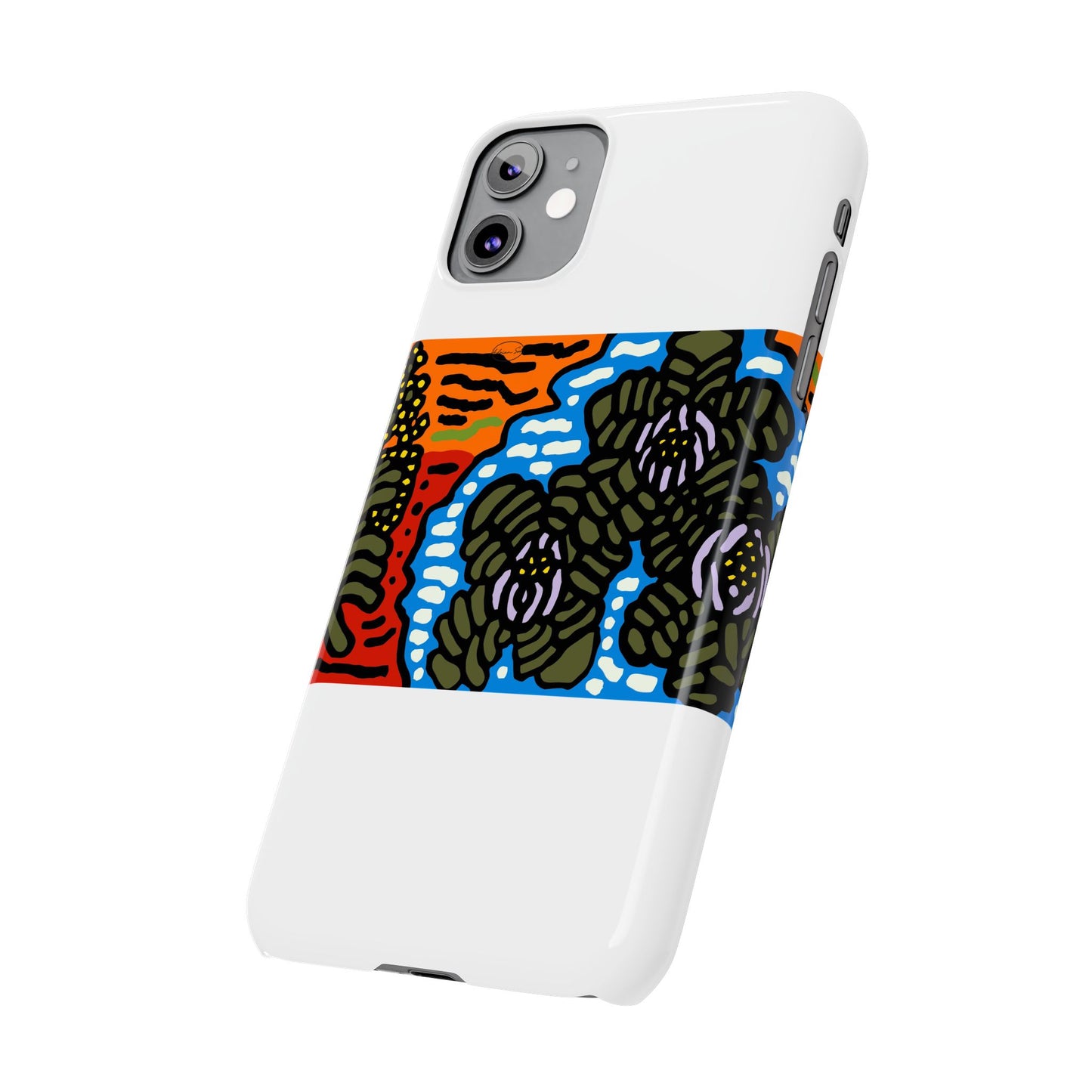 The Sri Lankan water lilies meets the Australian wattle Slim Phone Case
