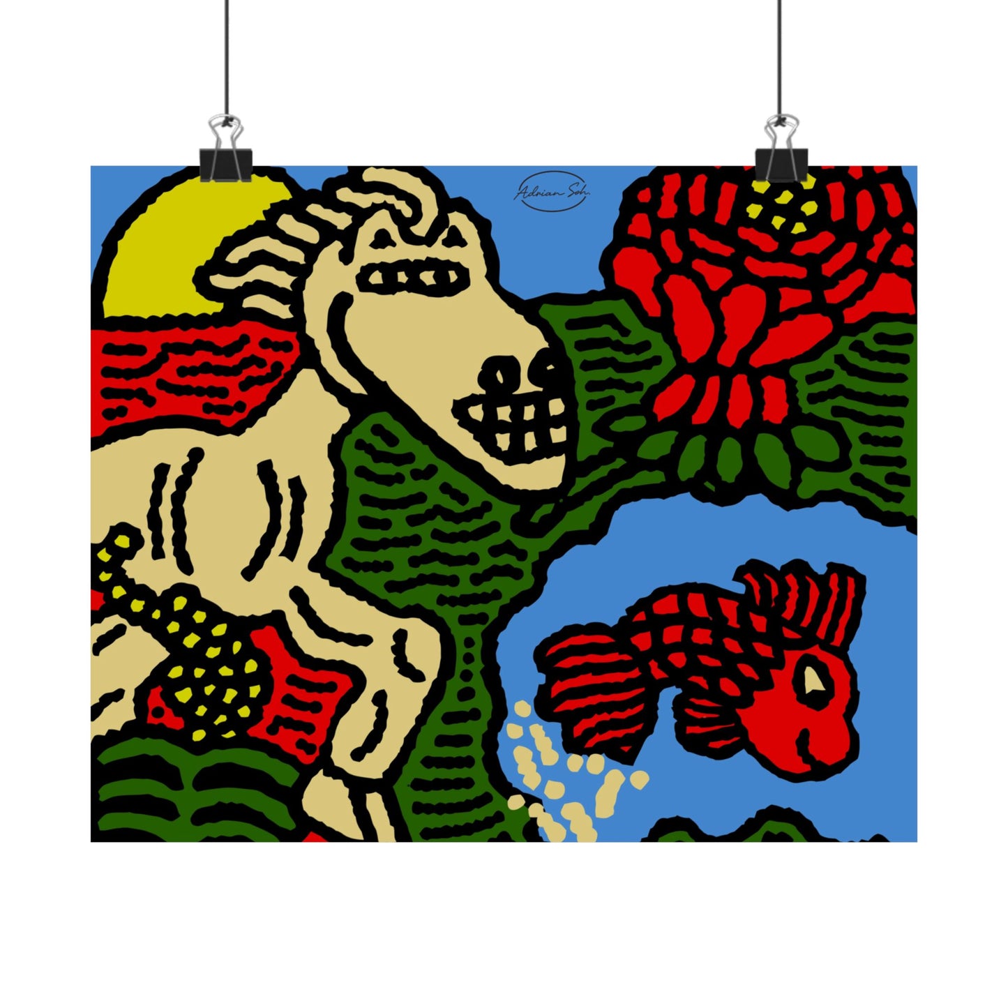 Galloping carefree through life Matte Poster Horizontal (Small)