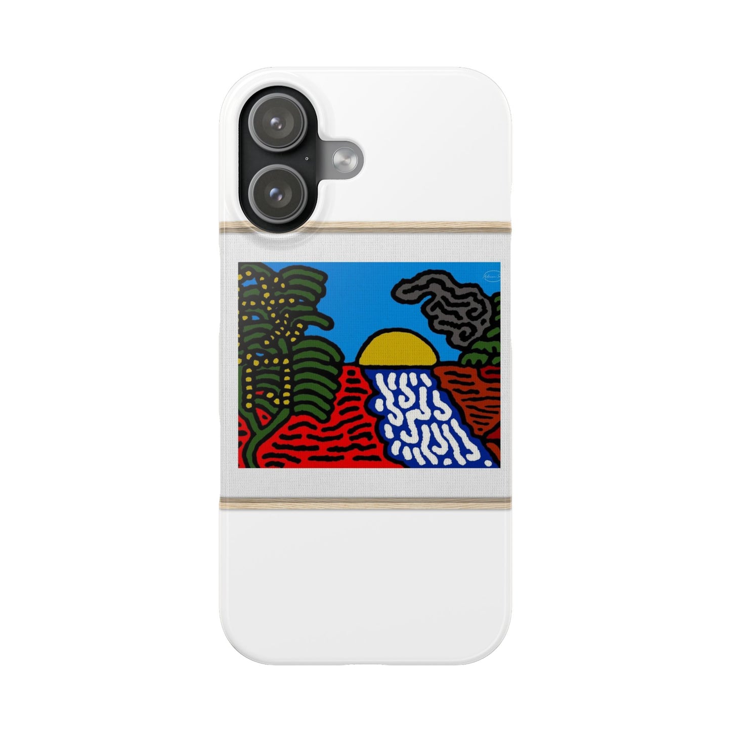 The river that joins the Australian wattle and Lebanese cedar tree in friendship Slim Phone Case