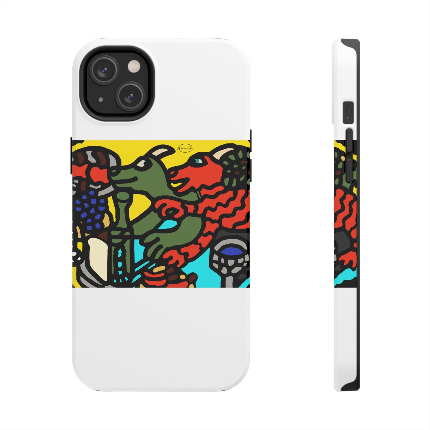 Two dragons enjoying a feast together Tough Phone Case