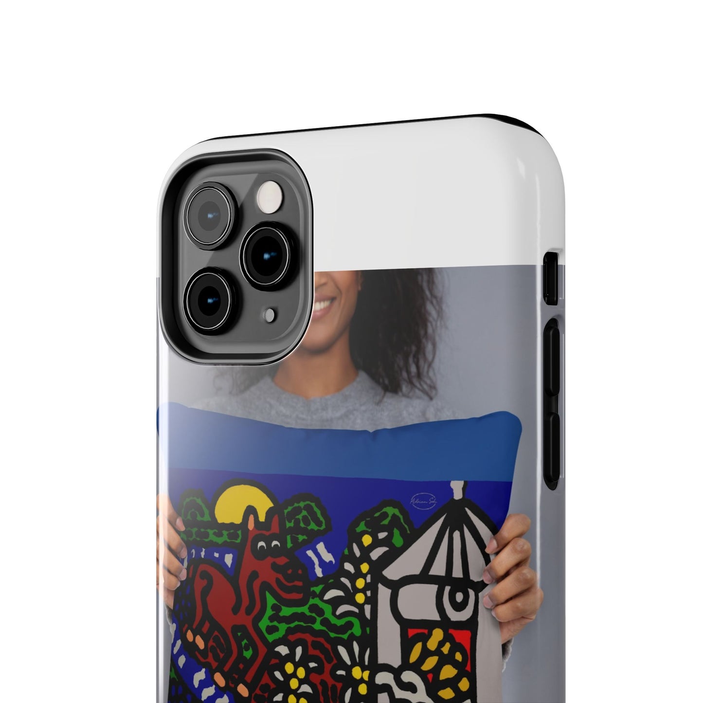 Bunny welcoming a friendly horse on his journey Tough Phone Case