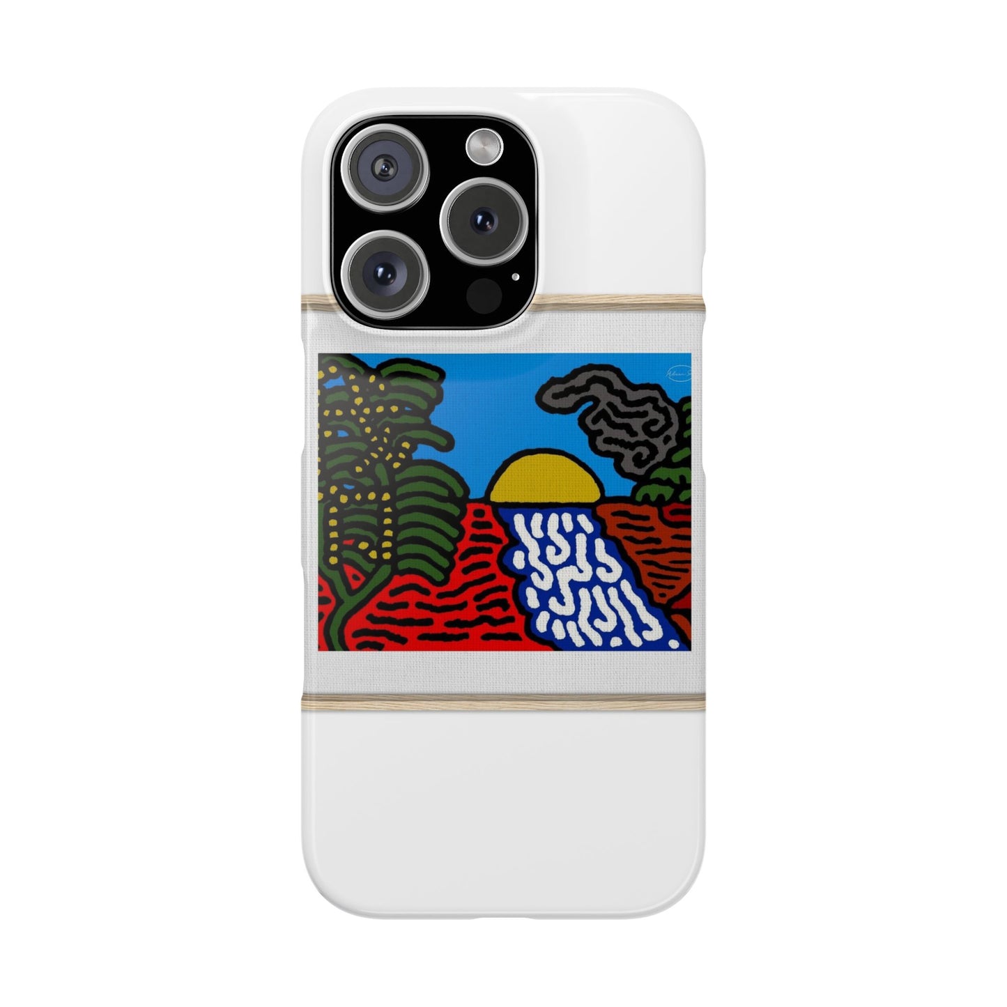 The river that joins the Australian wattle and Lebanese cedar tree in friendship Slim Phone Case