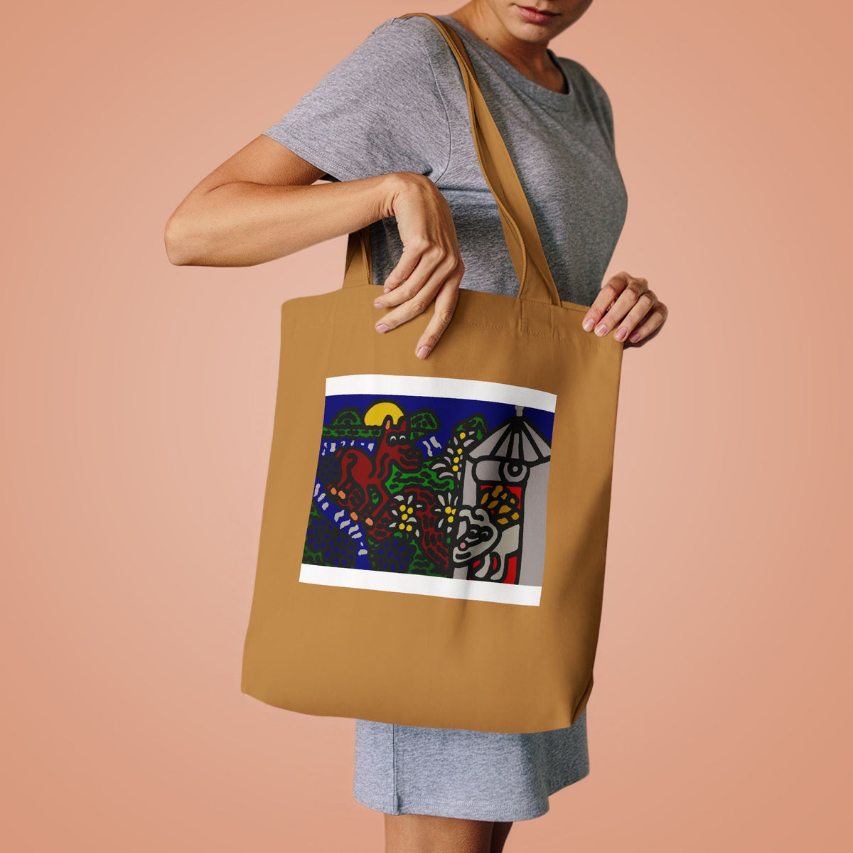 Bunny welcoming a friendly horse on his journey Classic Tote Bag