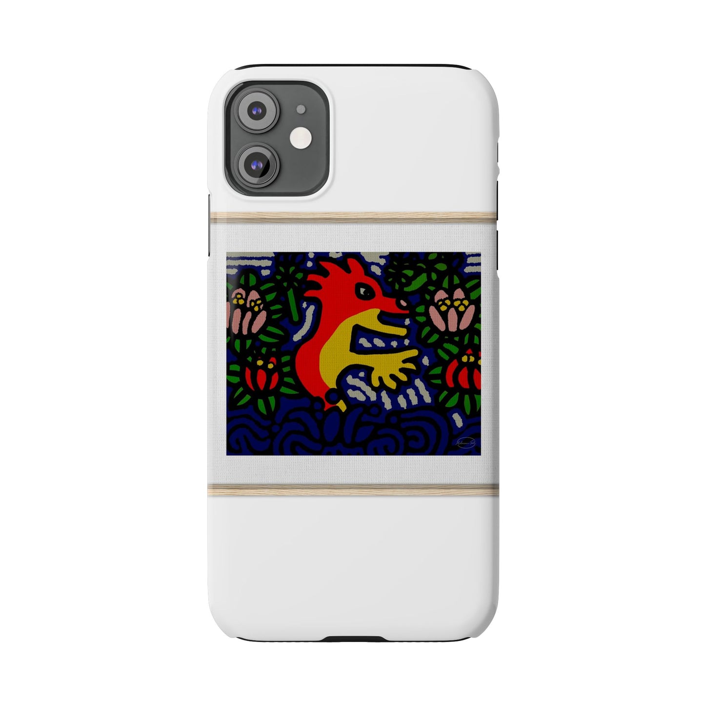 Breaking through the surface of a lotus pond Slim Phone Case
