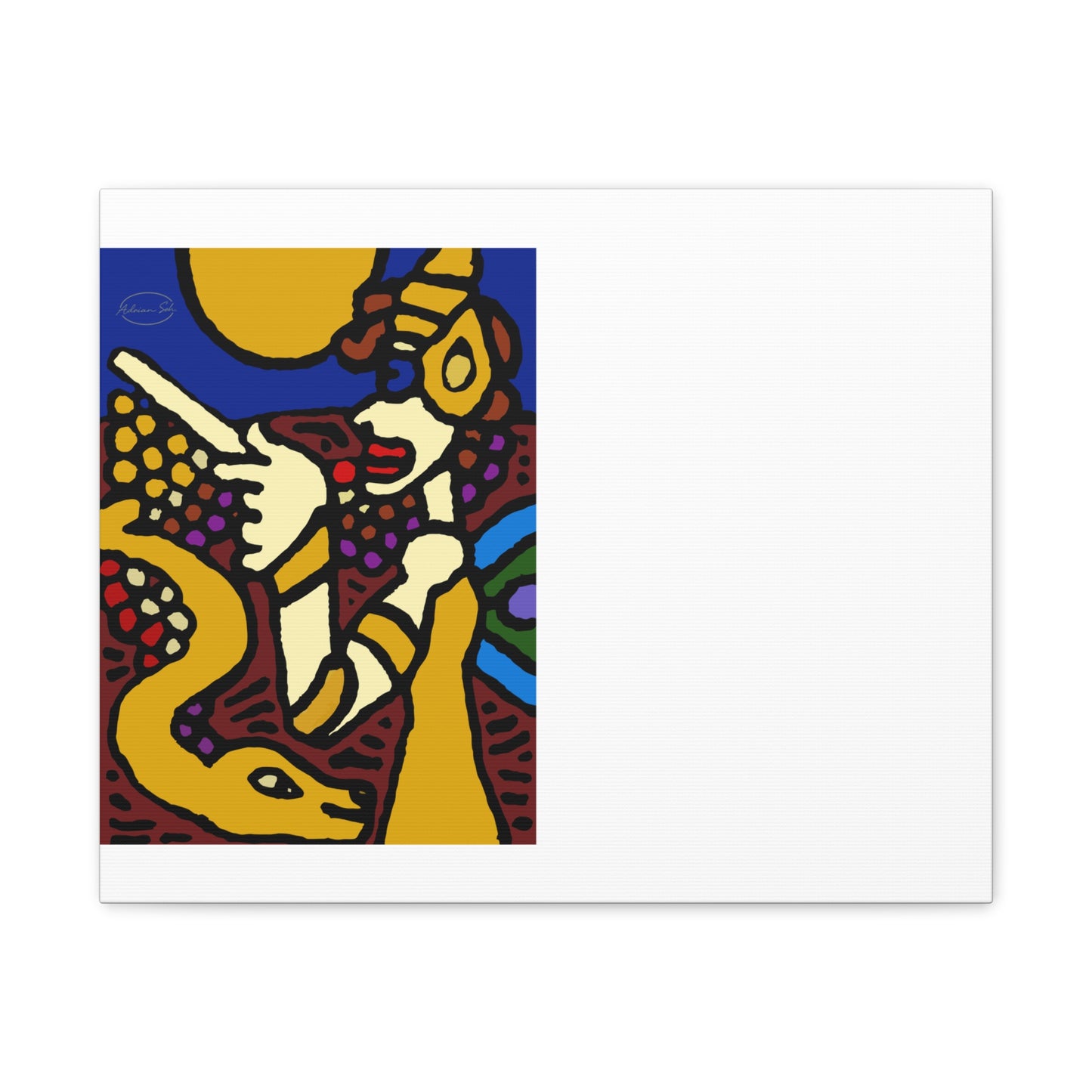 The golden snake being blessed by the fairy Canvas (Large)