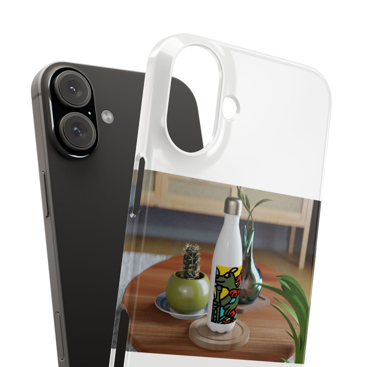 Two dragons enjoying a feast together Slim Phone Case
