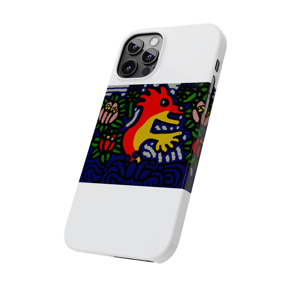 Breaking through the surface of a lotus pond Slim Phone Case