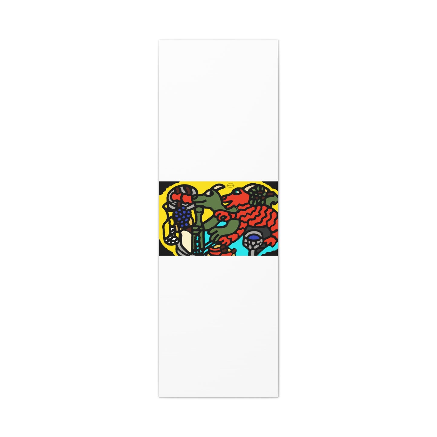 Two dragons enjoying a feast together Canvas (Large)