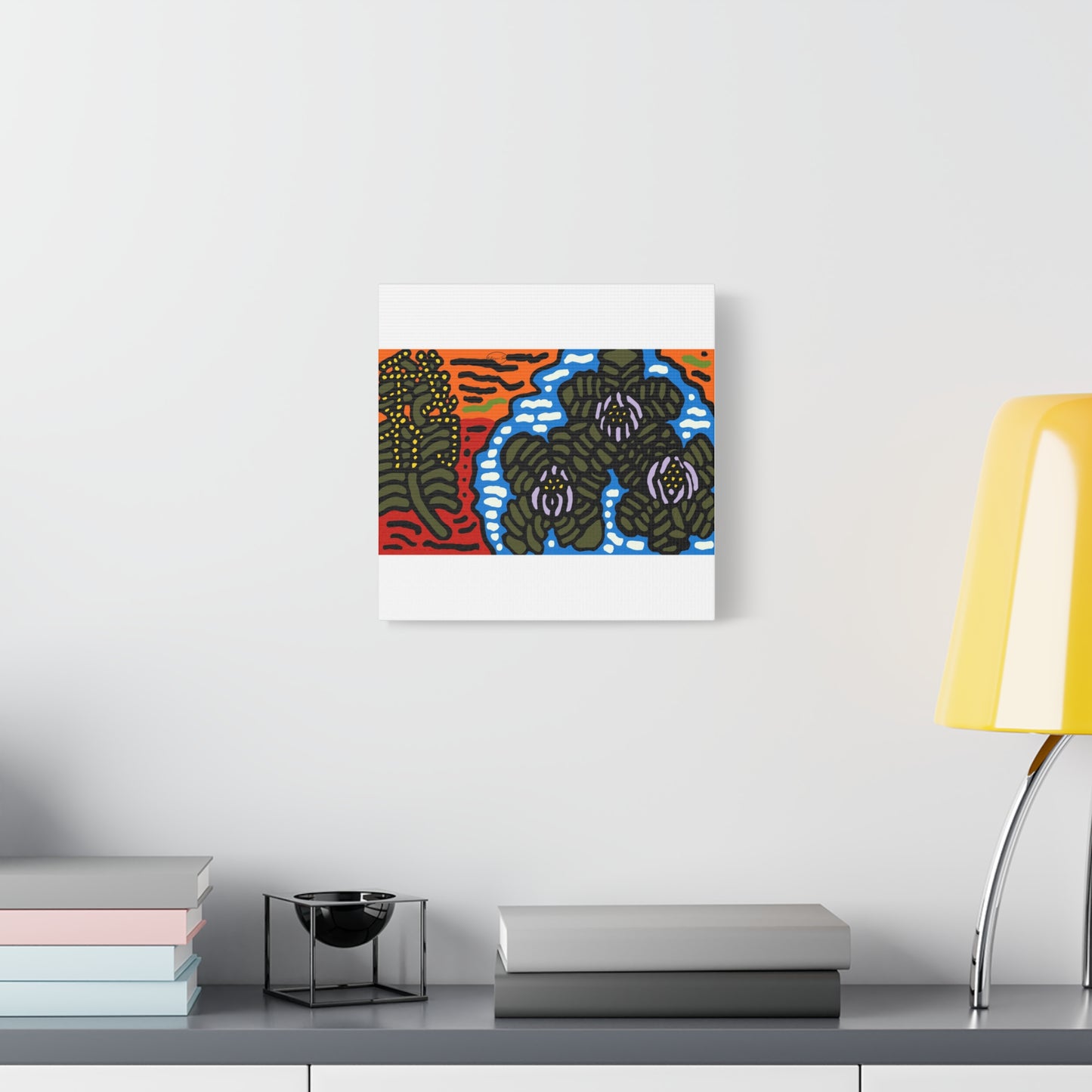 The Sri Lankan water lilies meets the Australian wattle Canvas (Large)