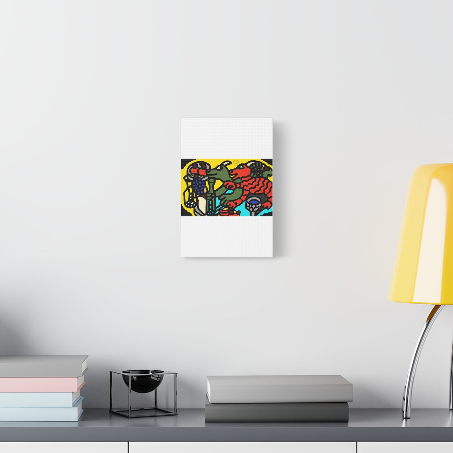 Two dragons enjoying a feast together Canvas (Small)