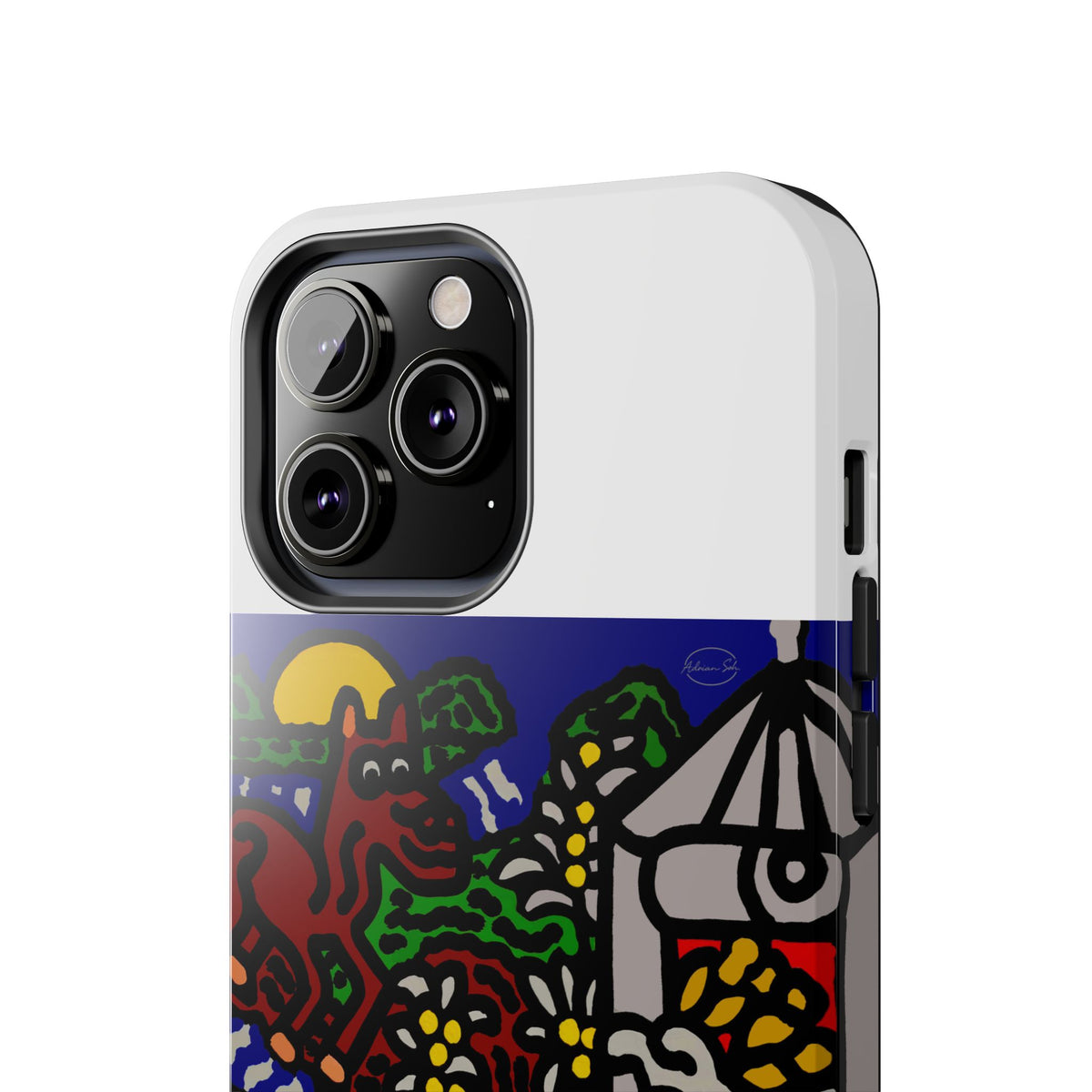 Bunny welcoming a friendly horse on his journey Tough Phone Case
