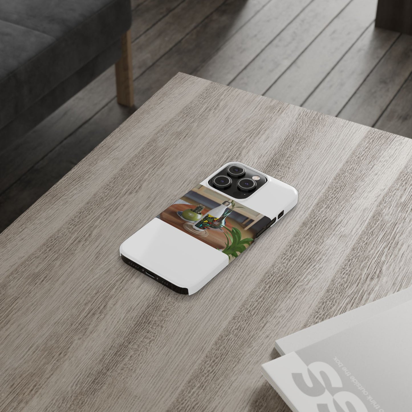 Two dragons enjoying a feast together Slim Phone Case