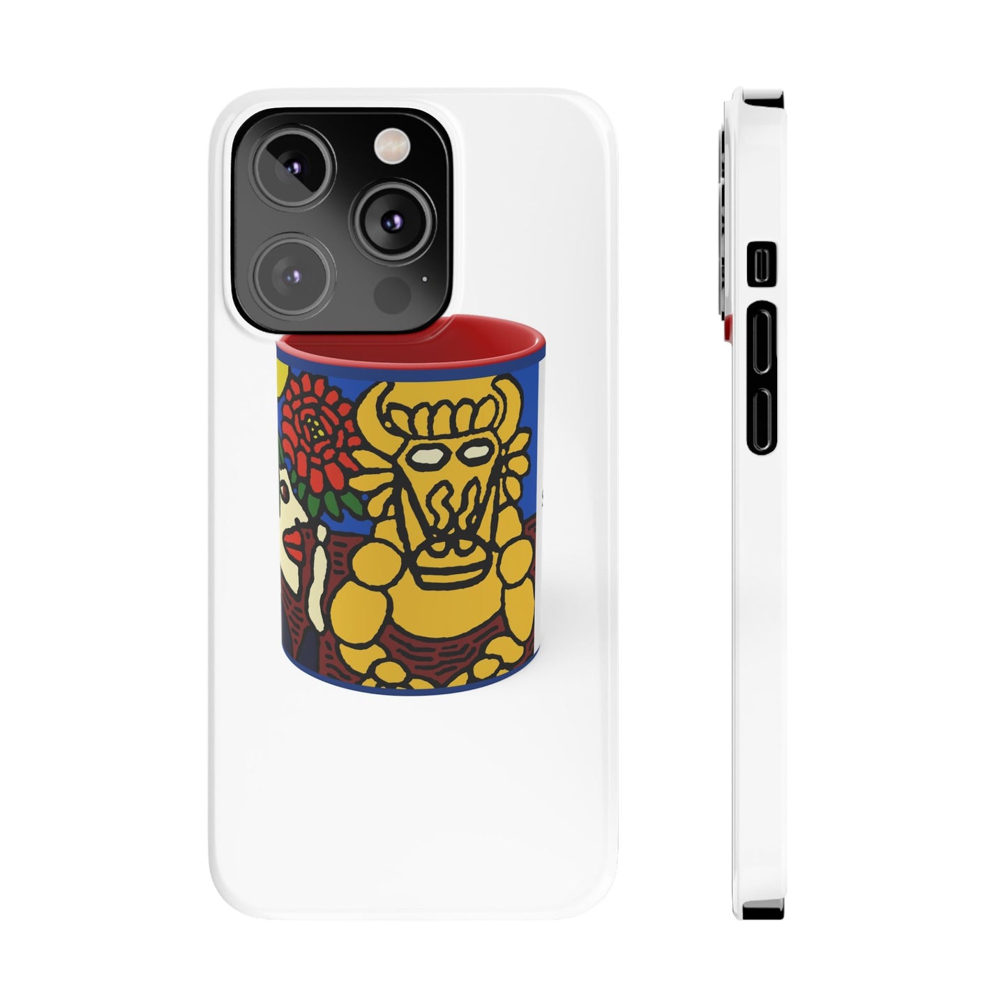 The warrior hailing the mighty golden dragon Slim Phone Case