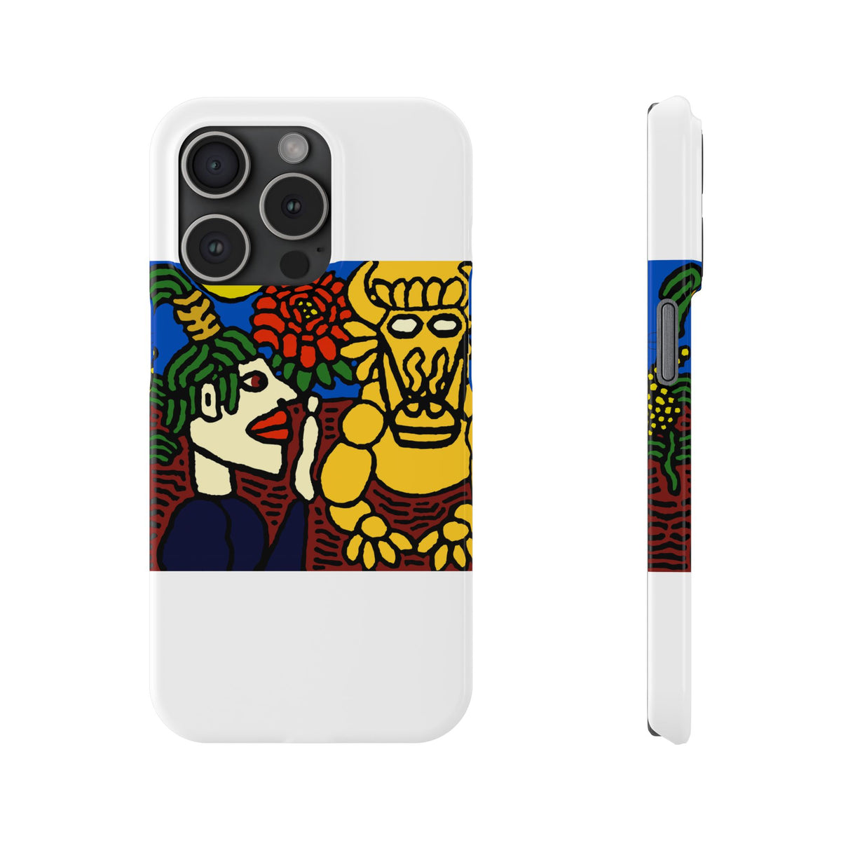 The warrior hailing the mighty golden dragon Slim Phone Case