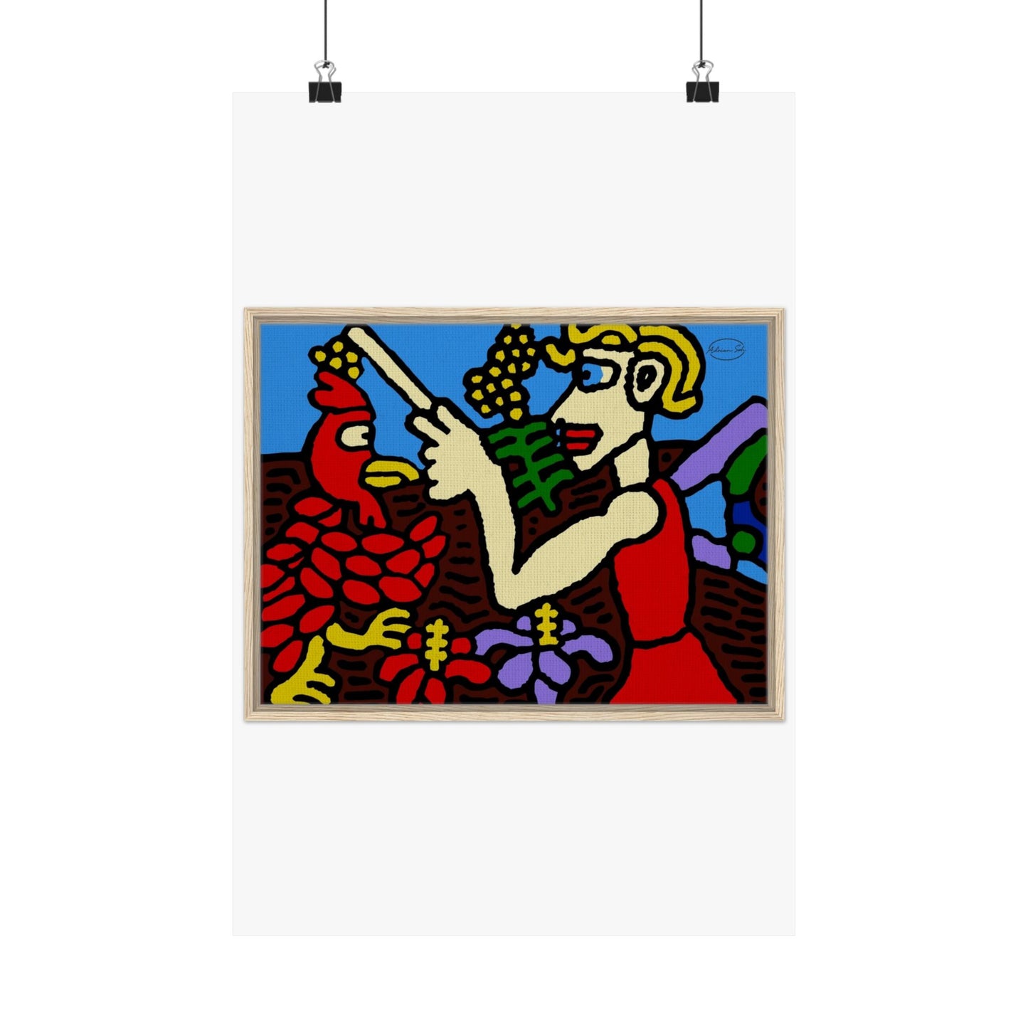 The hen gaining a blessing from a fairy Matte Poster Vertical (Small)