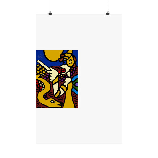 The golden snake being blessed by the fairy Matte Poster Vertical (Large)