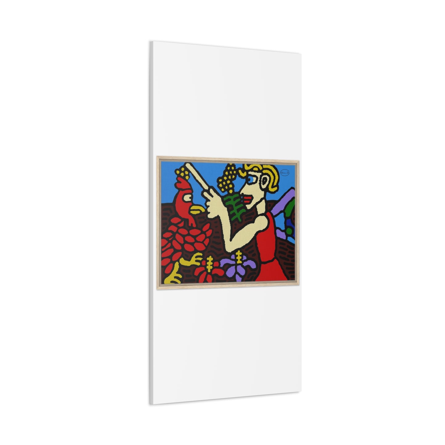 The hen gaining a blessing from a fairy Canvas (Large)