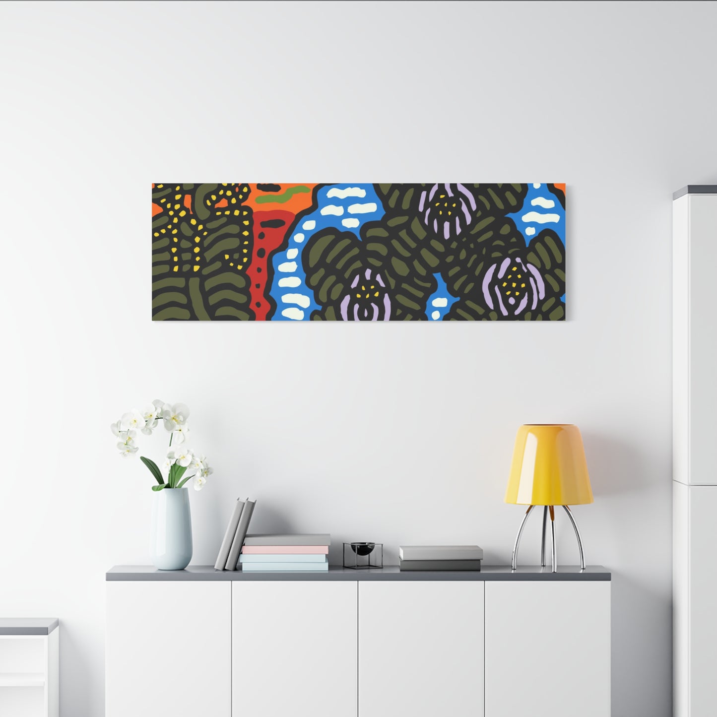 The Sri Lankan water lilies meets the Australian wattle Canvas (Small)