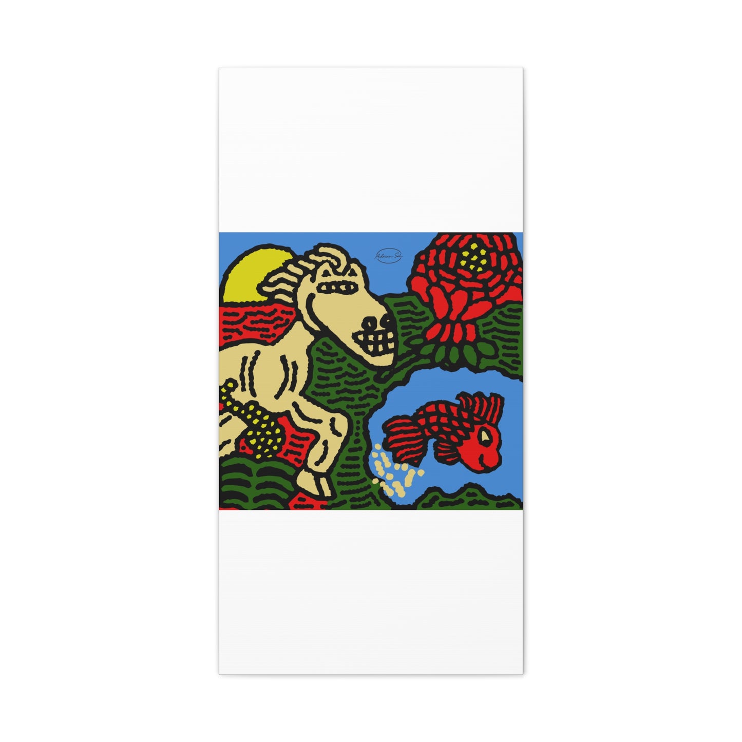 Galloping carefree through life Canvas (Large)