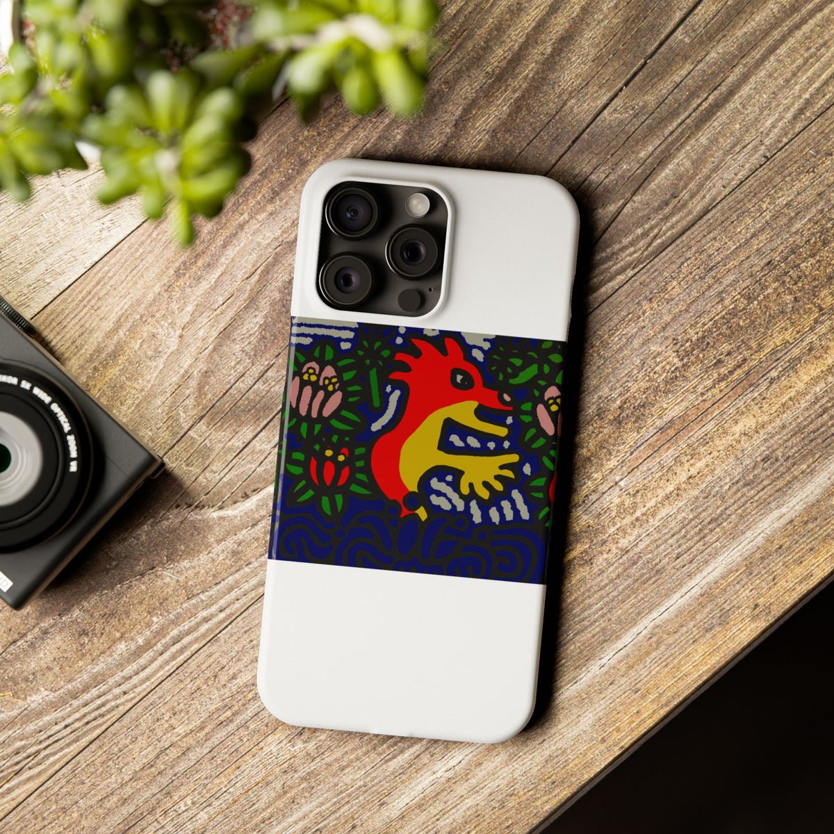Breaking through the surface of a lotus pond Slim Phone Case