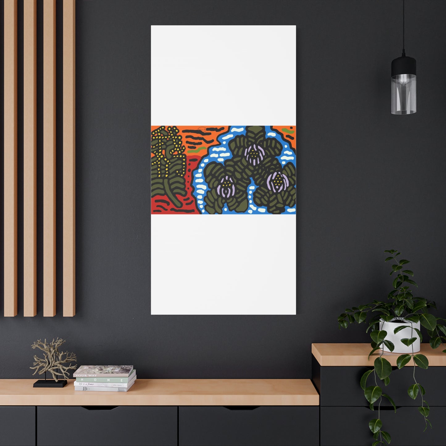 The Sri Lankan water lilies meets the Australian wattle Canvas (Large)