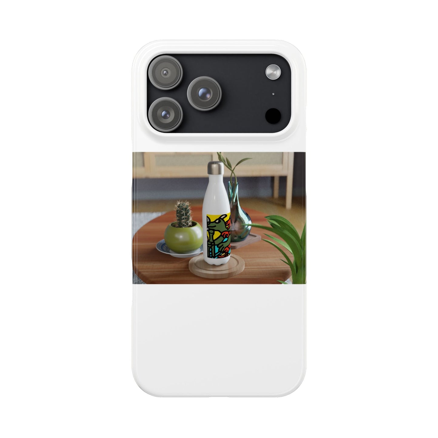 Two dragons enjoying a feast together Slim Phone Case