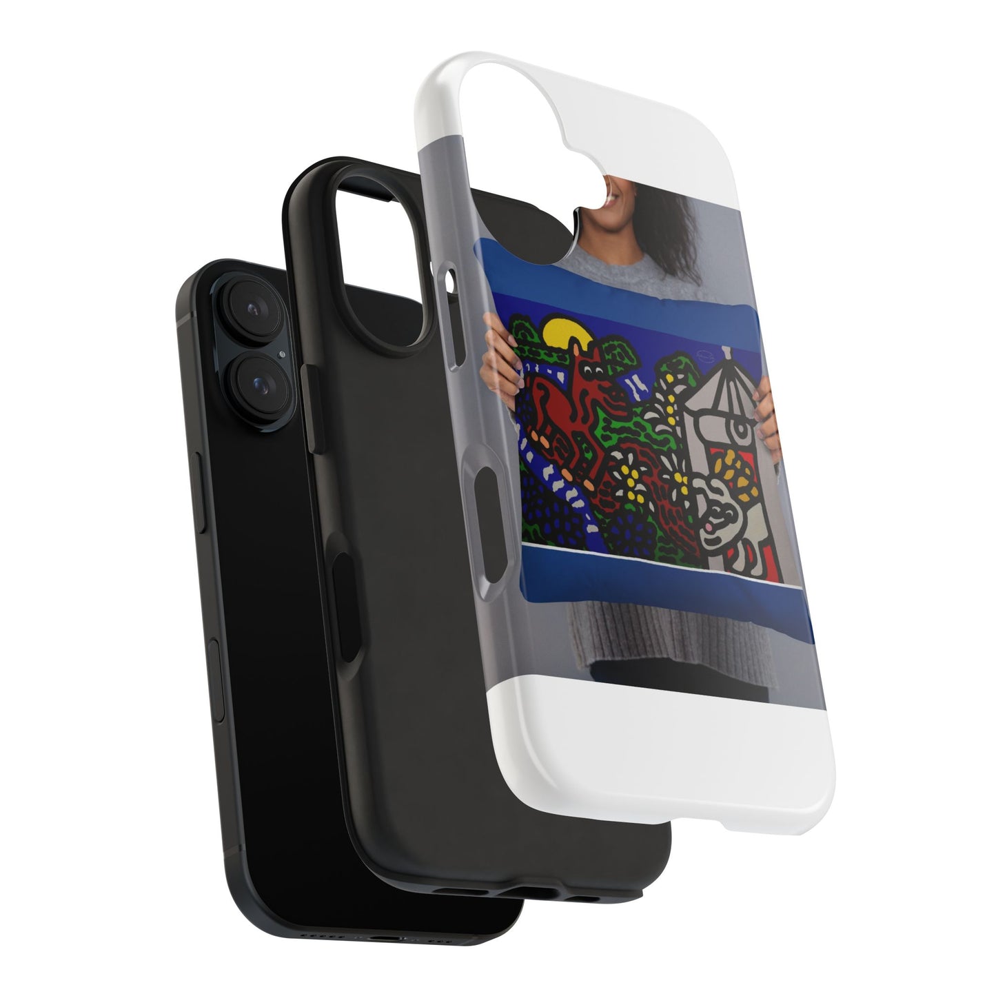Bunny welcoming a friendly horse on his journey Tough Phone Case