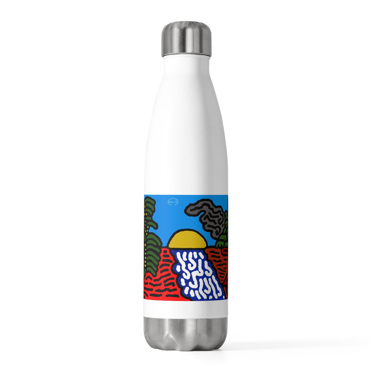 The river that joins the Australian wattle and Lebanese cedar tree in friendship Stainless Steel Water Bottle