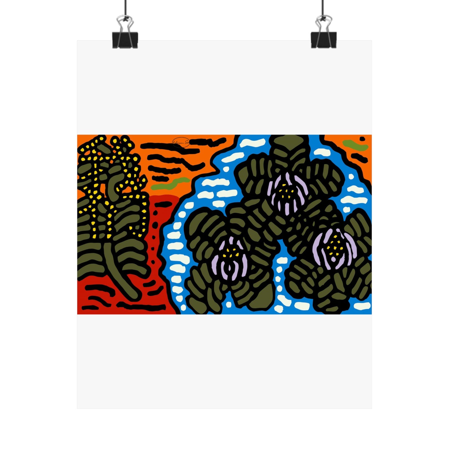 The Sri Lankan water lilies meets the Australian wattle Matte Poster Vertical (Small)