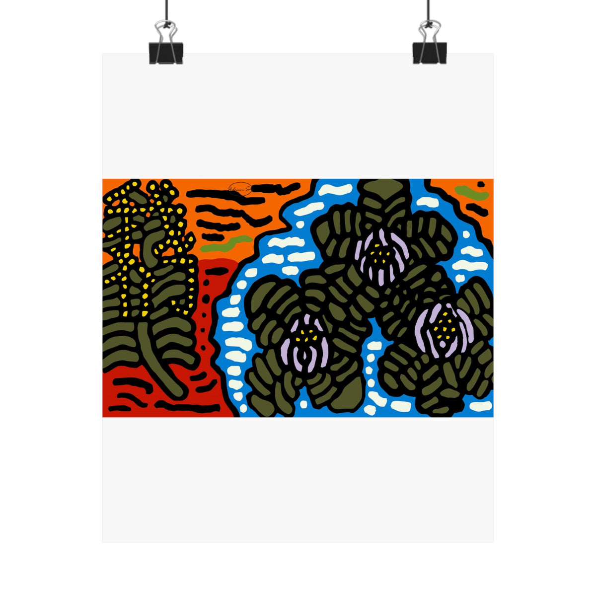 The Sri Lankan water lilies meets the Australian wattle Matte Poster Vertical (Large)