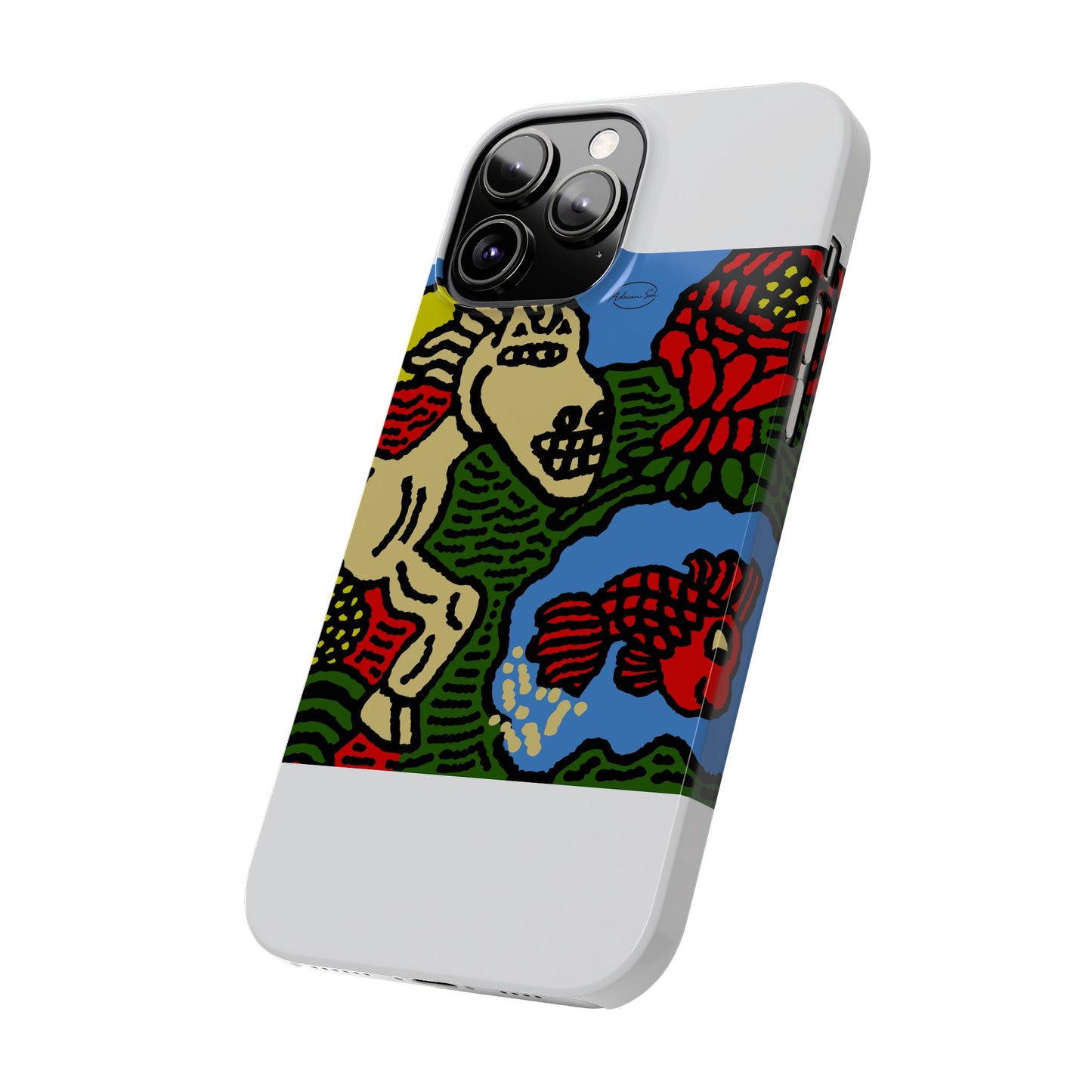 Galloping carefree through life Slim Phone Case
