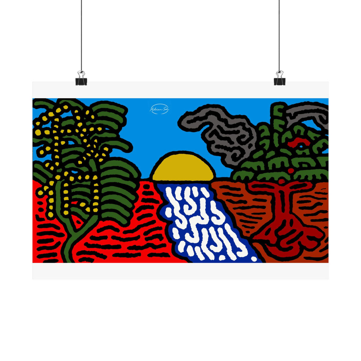 The river that joins the Australian wattle and Lebanese cedar tree in friendship Matte Poster Horizontal (Small)