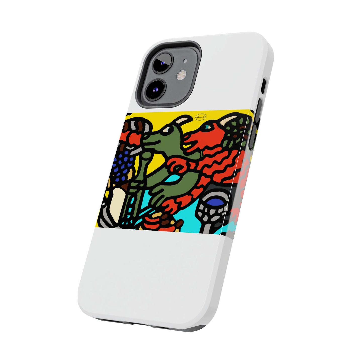 Two dragons enjoying a feast together Tough Phone Case