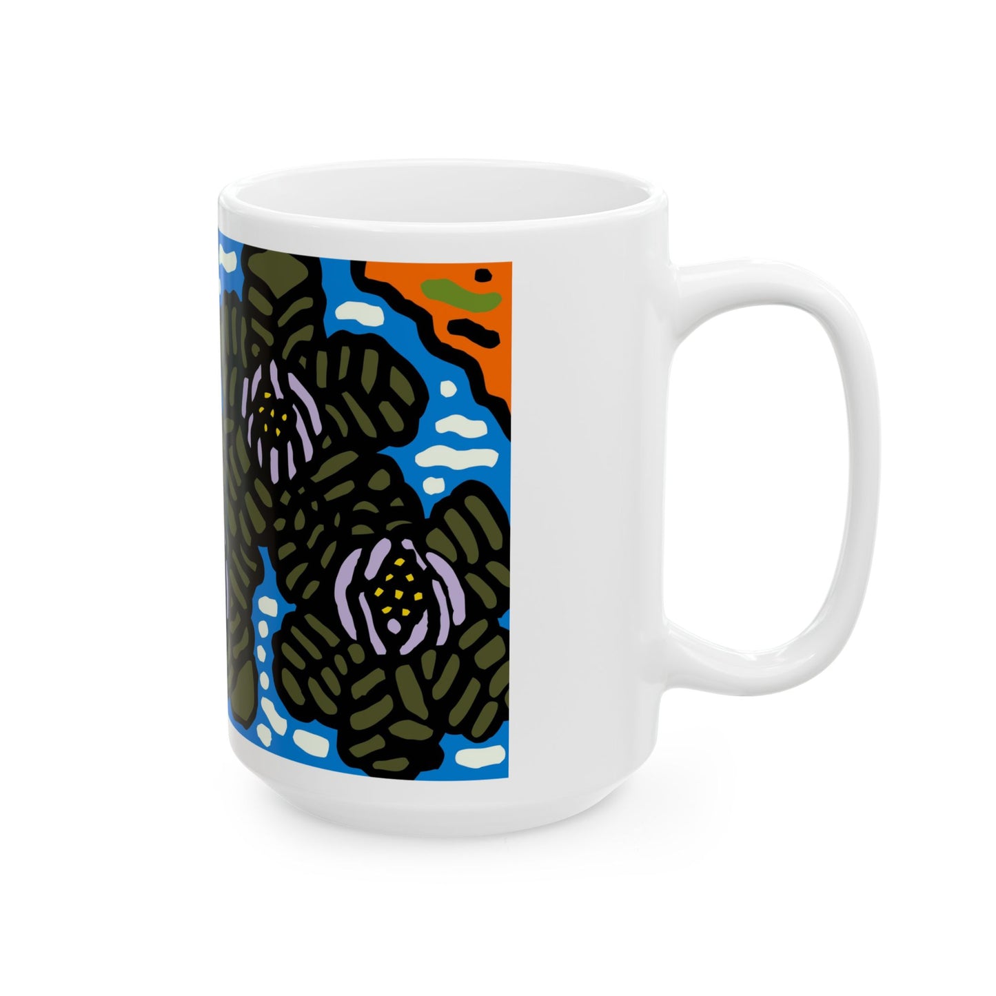 The Sri Lankan water lilies meets the Australian wattle Ceramic Mug