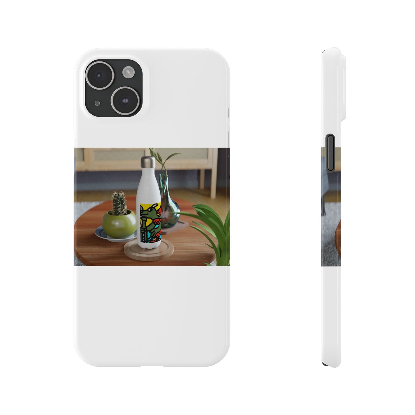 Two dragons enjoying a feast together Slim Phone Case