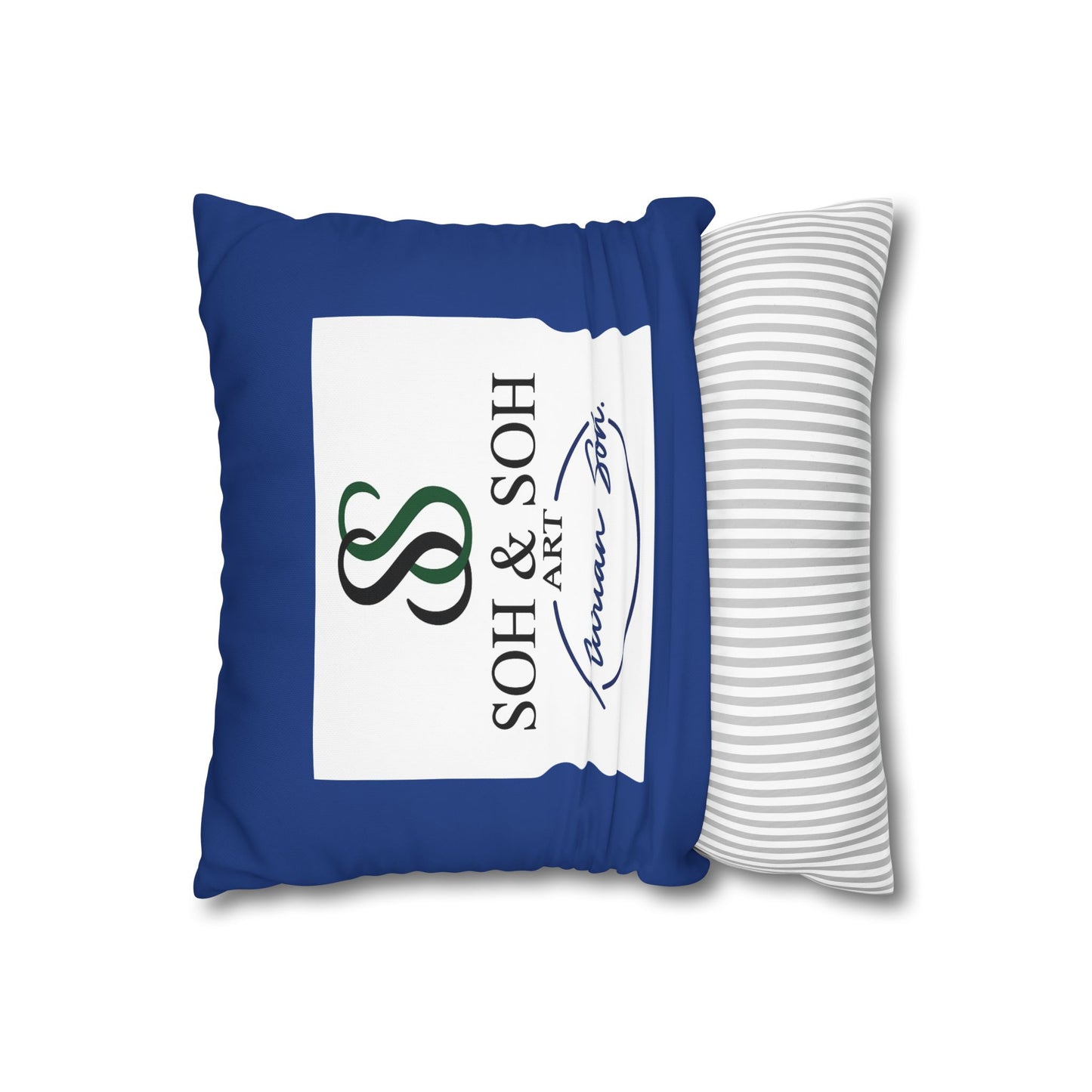 Colorful Folk Art Fox Throw Pillowcase — Square Poly Canvas Decorative Pillow Cover - Breaking through the surface of a lotus pond.