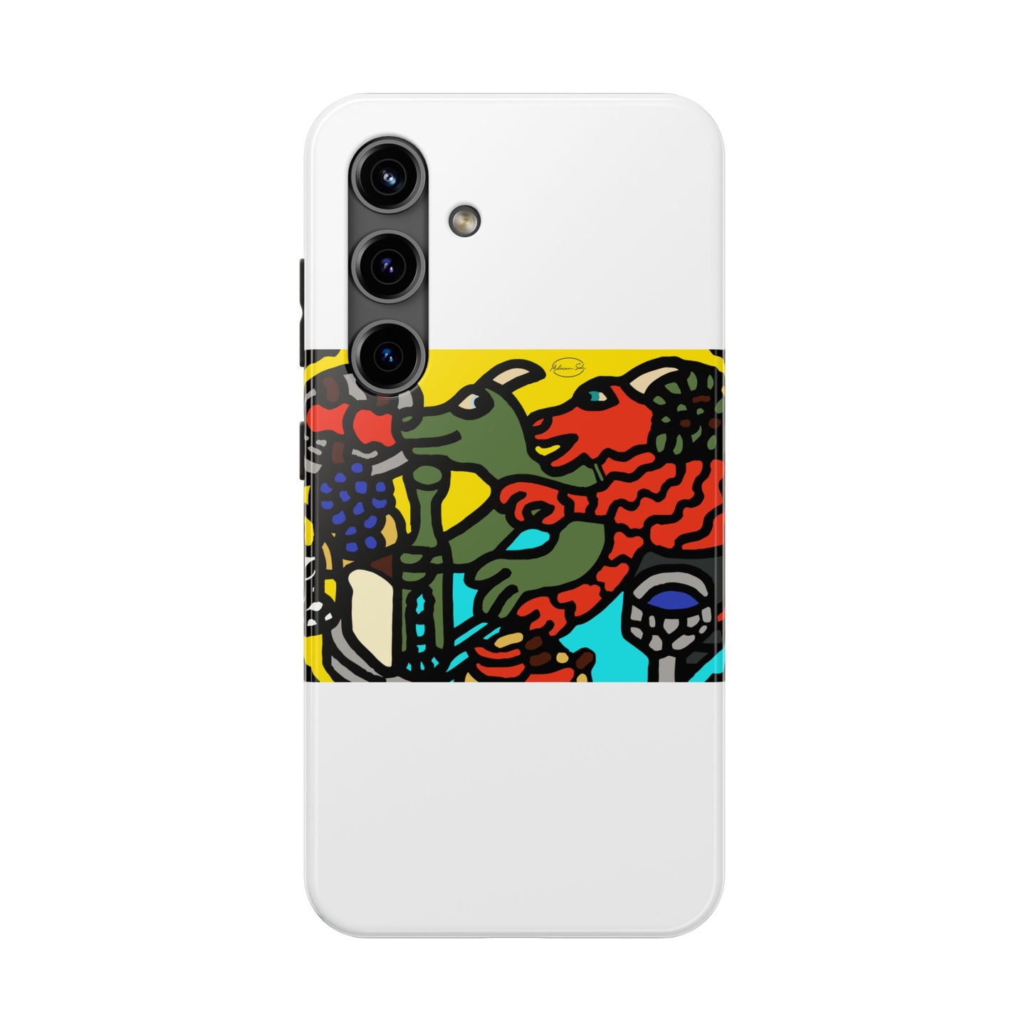 Two dragons enjoying a feast together Tough Phone Case