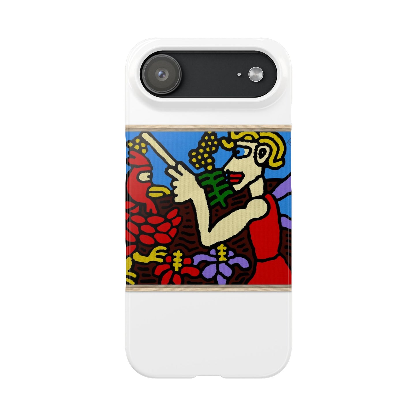 The hen gaining a blessing from a fairy Slim Phone Case