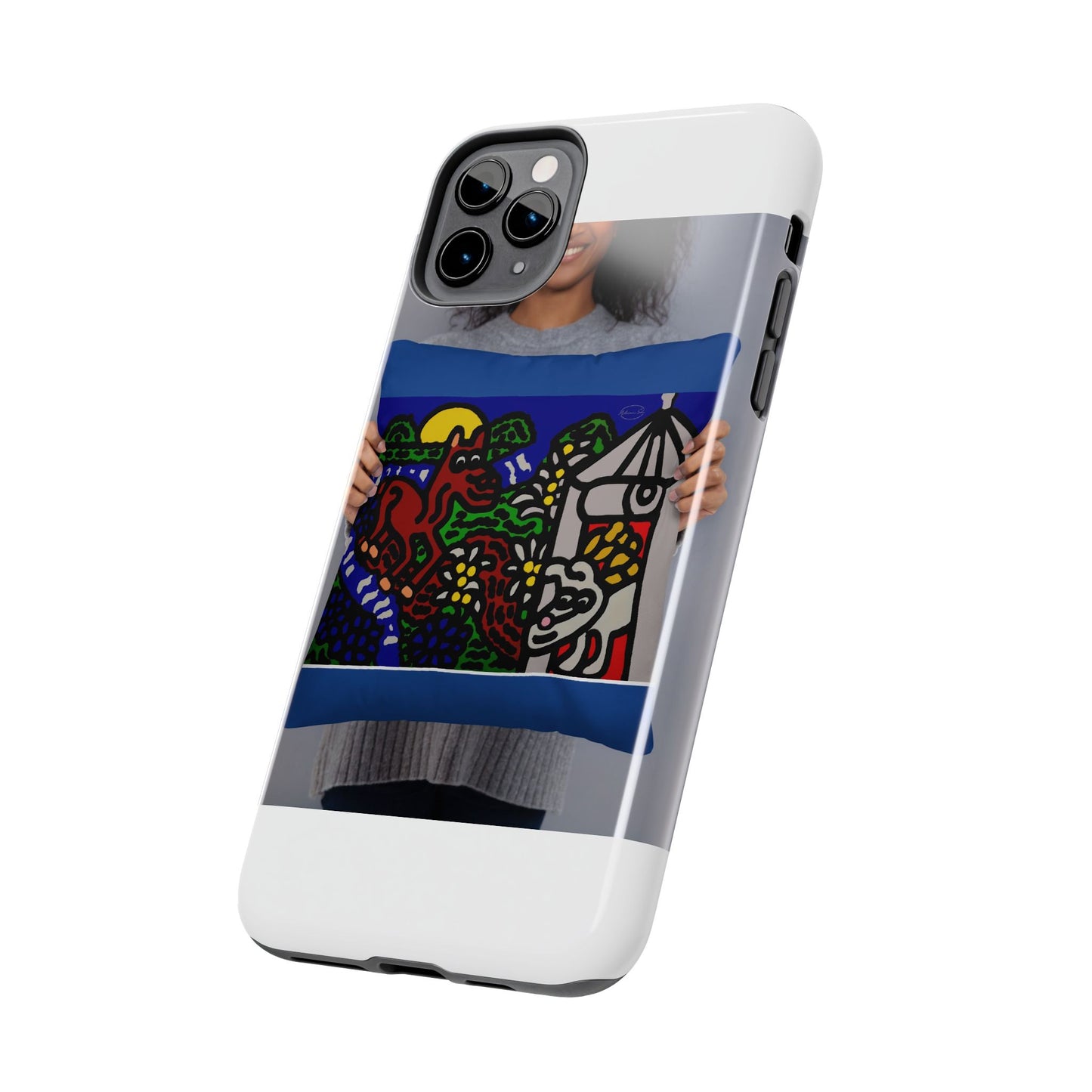 Bunny welcoming a friendly horse on his journey Tough Phone Case
