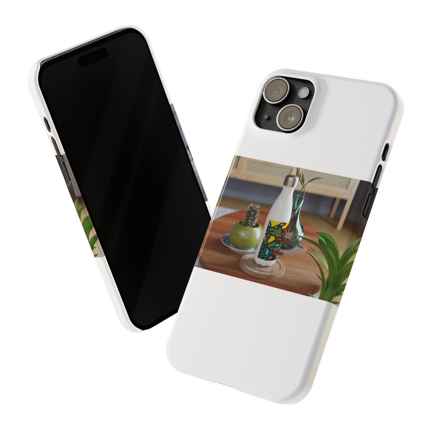 Two dragons enjoying a feast together Slim Phone Case