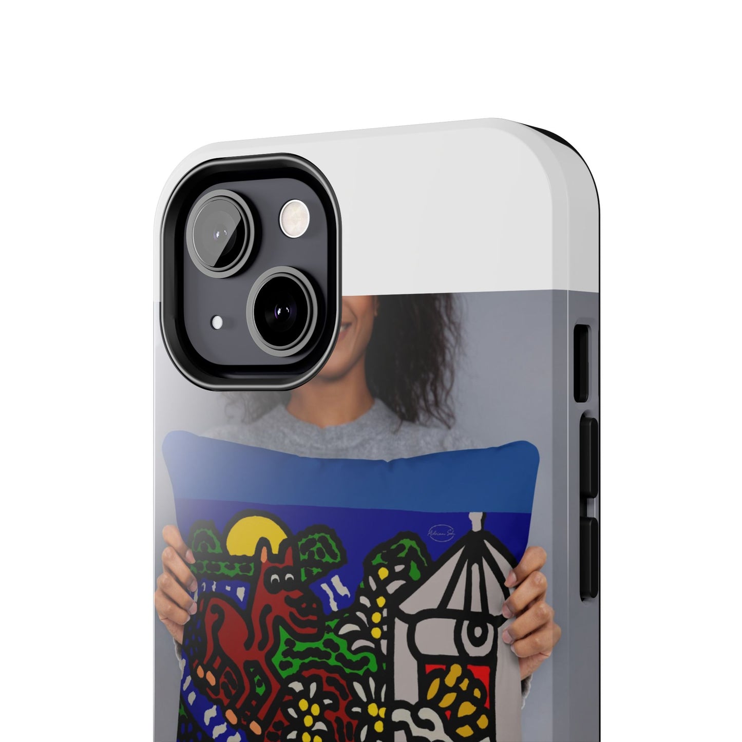 Bunny welcoming a friendly horse on his journey Tough Phone Case