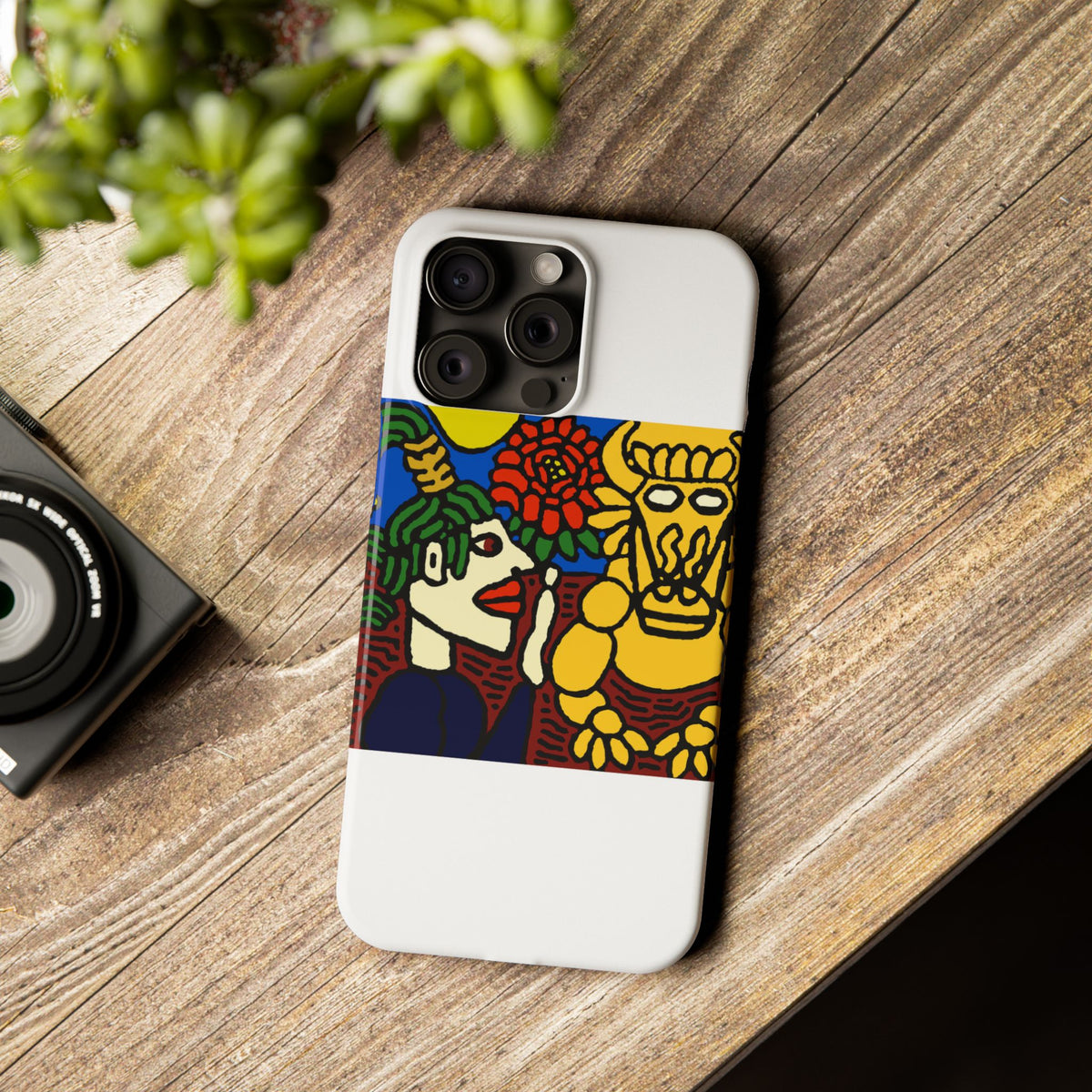 The warrior hailing the mighty golden dragon Slim Phone Case