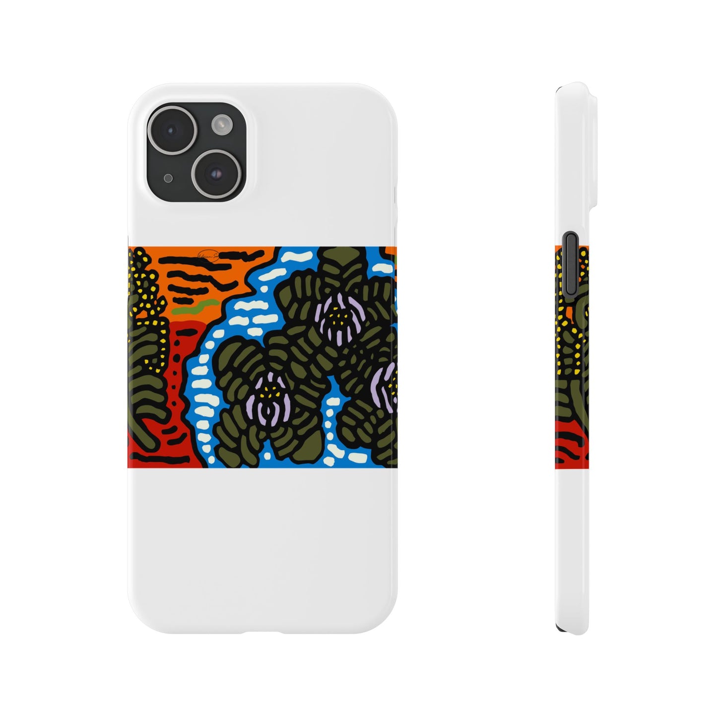 The Sri Lankan water lilies meets the Australian wattle Slim Phone Case