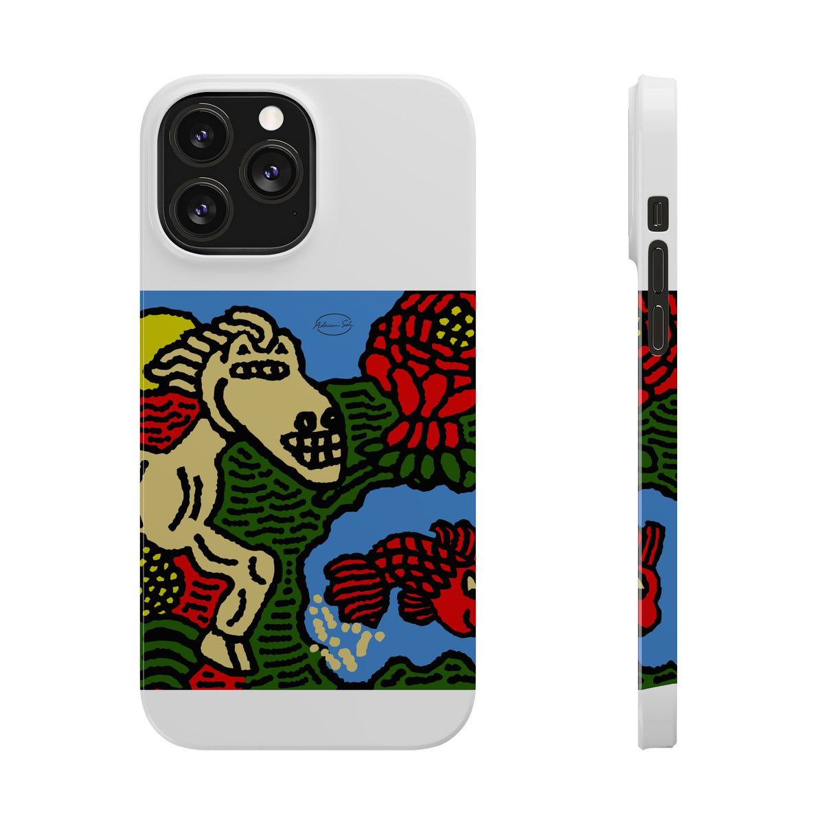 Galloping carefree through life Slim Phone Case