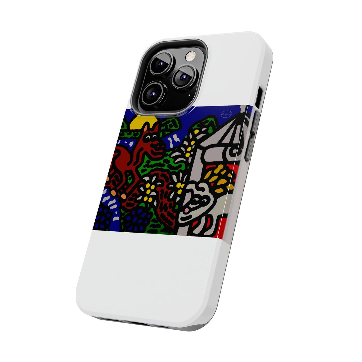 Bunny welcoming a friendly horse on his journey Tough Phone Case