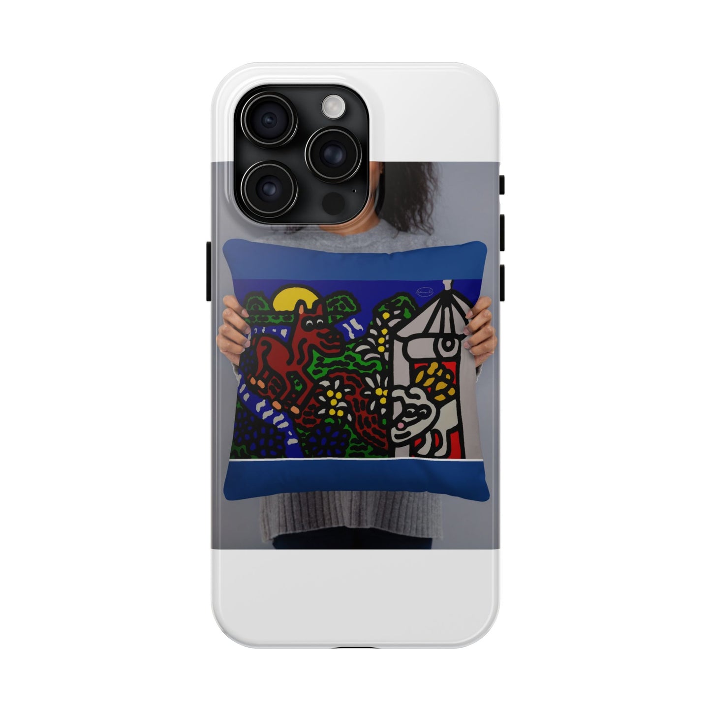 Bunny welcoming a friendly horse on his journey Tough Phone Case