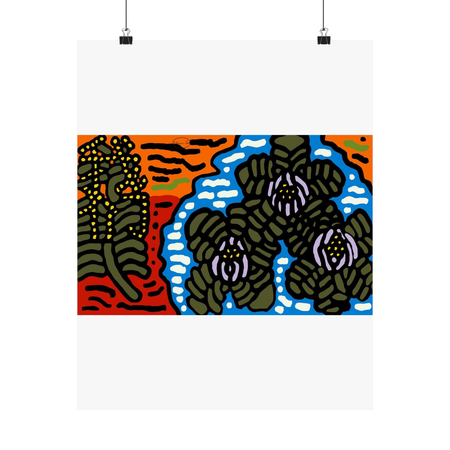 The Sri Lankan water lilies meets the Australian wattle Matte Poster Vertical (Small)